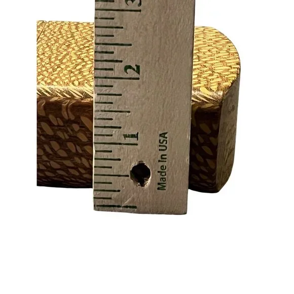 Handmade Wooden Purse Small Box Bag Rubber Handle Artisan Unique Used - Picture 11 of 16